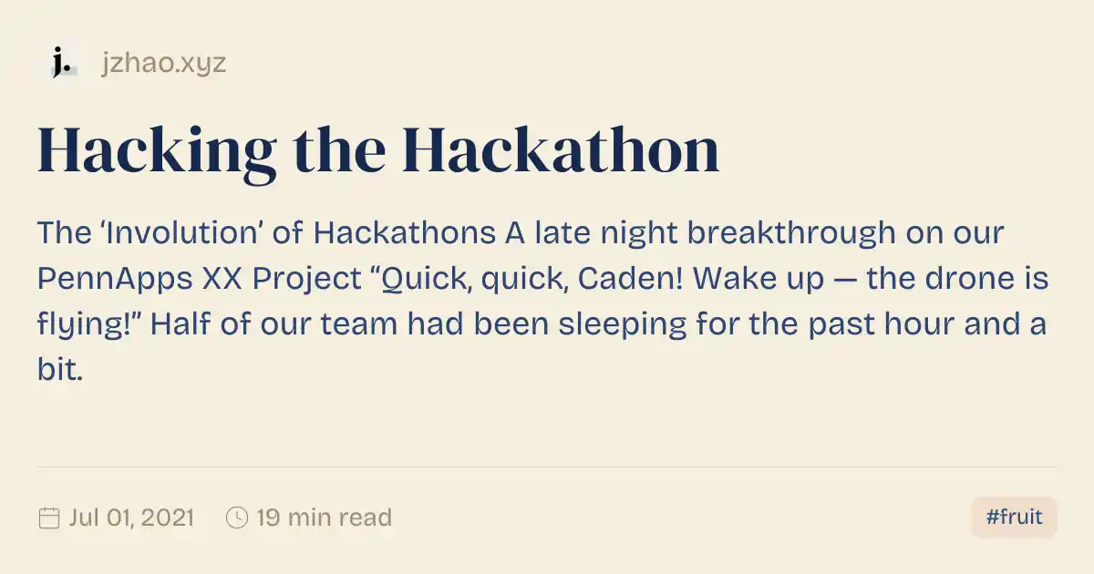 Hacking the Hackathon