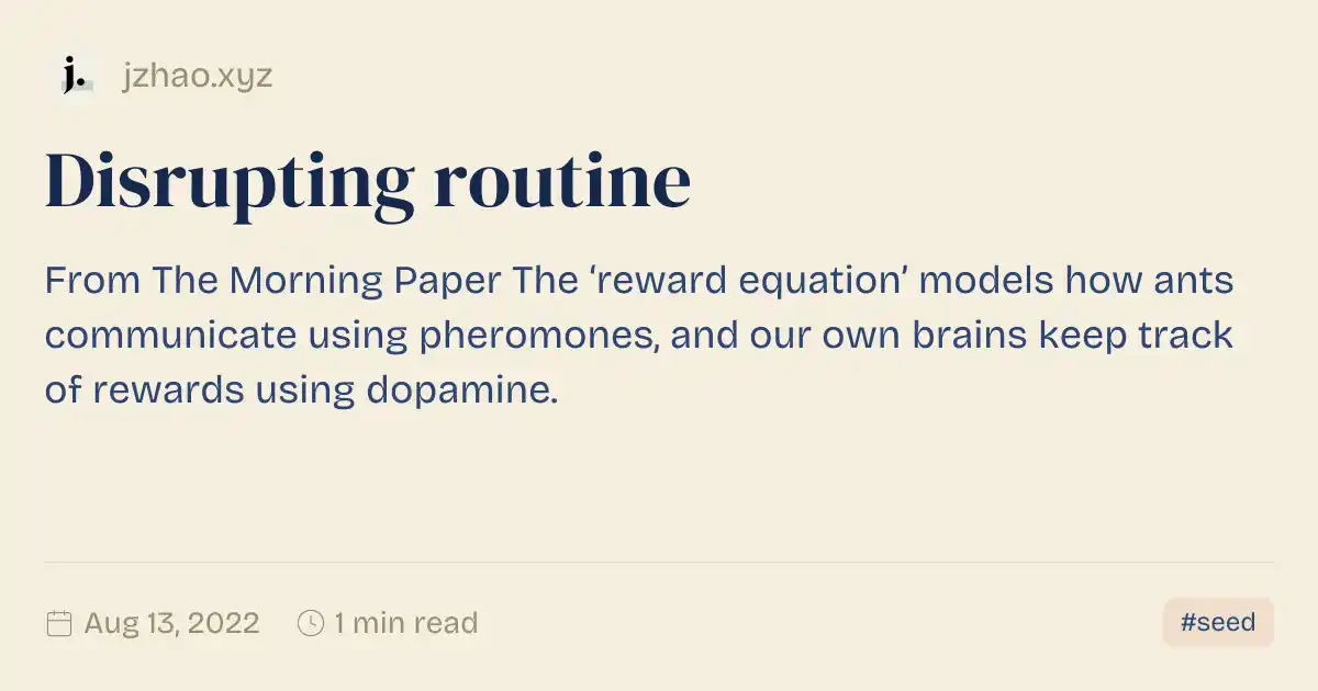 Disrupting routine